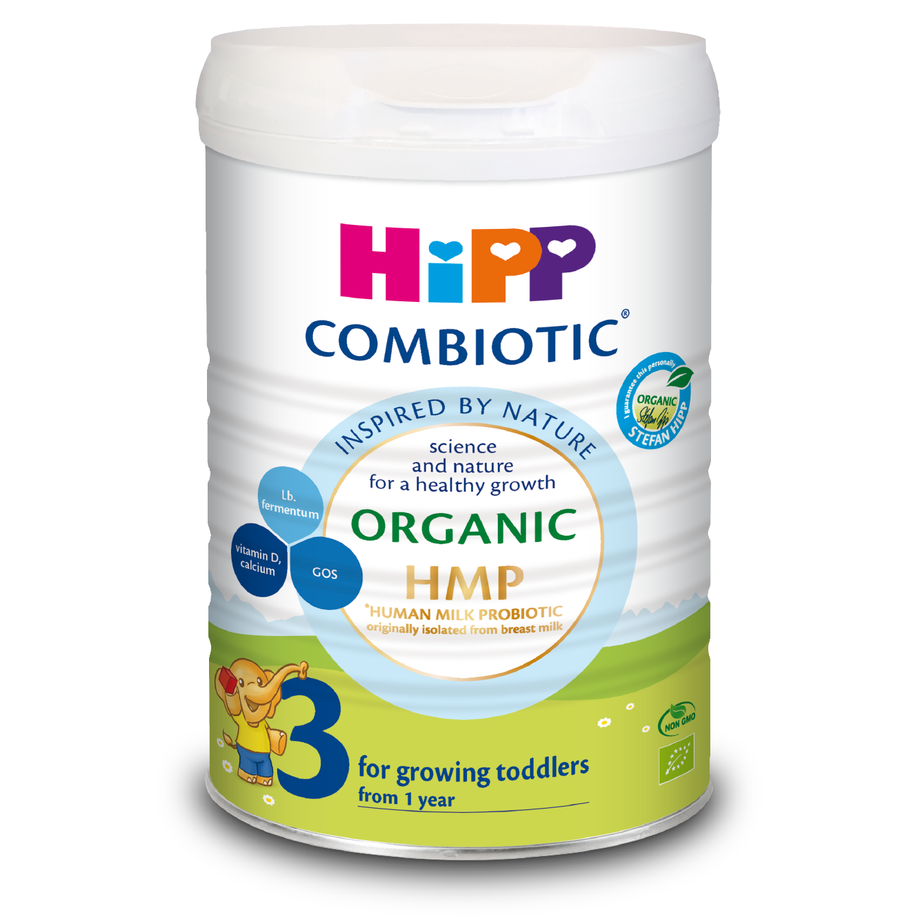 Thùng 4 lon sữa bột dinh dưỡng công thức HiPP 3 Organic Combiotic chất lượng hữu cơ tăng cường sức khoẻ hệ miễn dịch, bổ sung Canxi và vitamin D dành cho trẻ trên 12 tháng tuổi (4 lon x 800g)