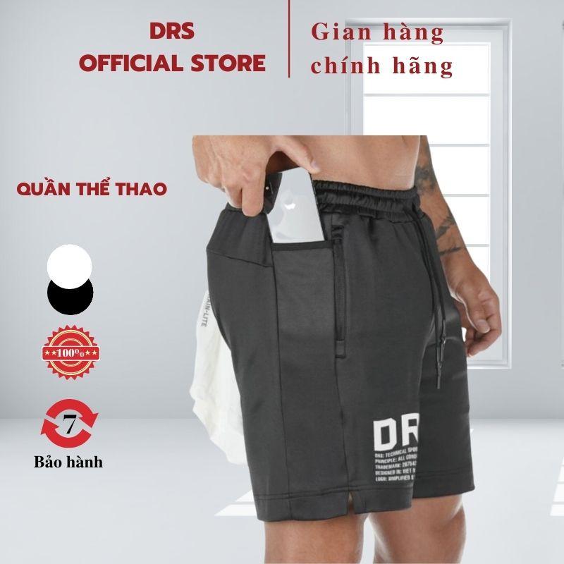 Quần short thể thao nam in hình DRS, quần đùi tập gym nam DRQ76 umi mặc đi tập, đi chơi đều sang