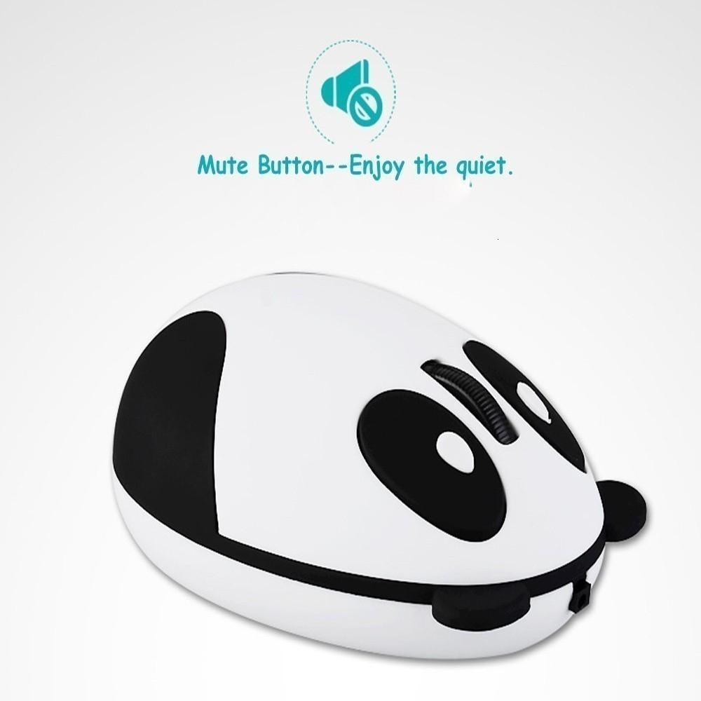 Im Lặng Không Dây Sạc Chuột Quang Công Thái Chuột Máy Tính Hình Gấu Trúc Dễ Thương Hình Hồng USB Chuột Cho Bé Gái Kid Laptop Macbook