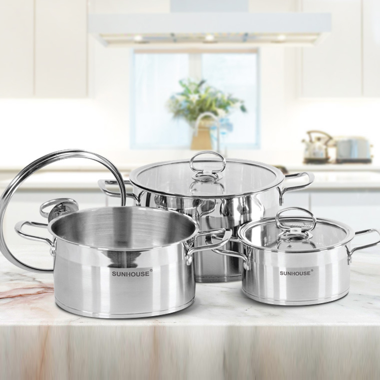 Bộ nồi inox 5 đáy Sunhouse Mama SH784