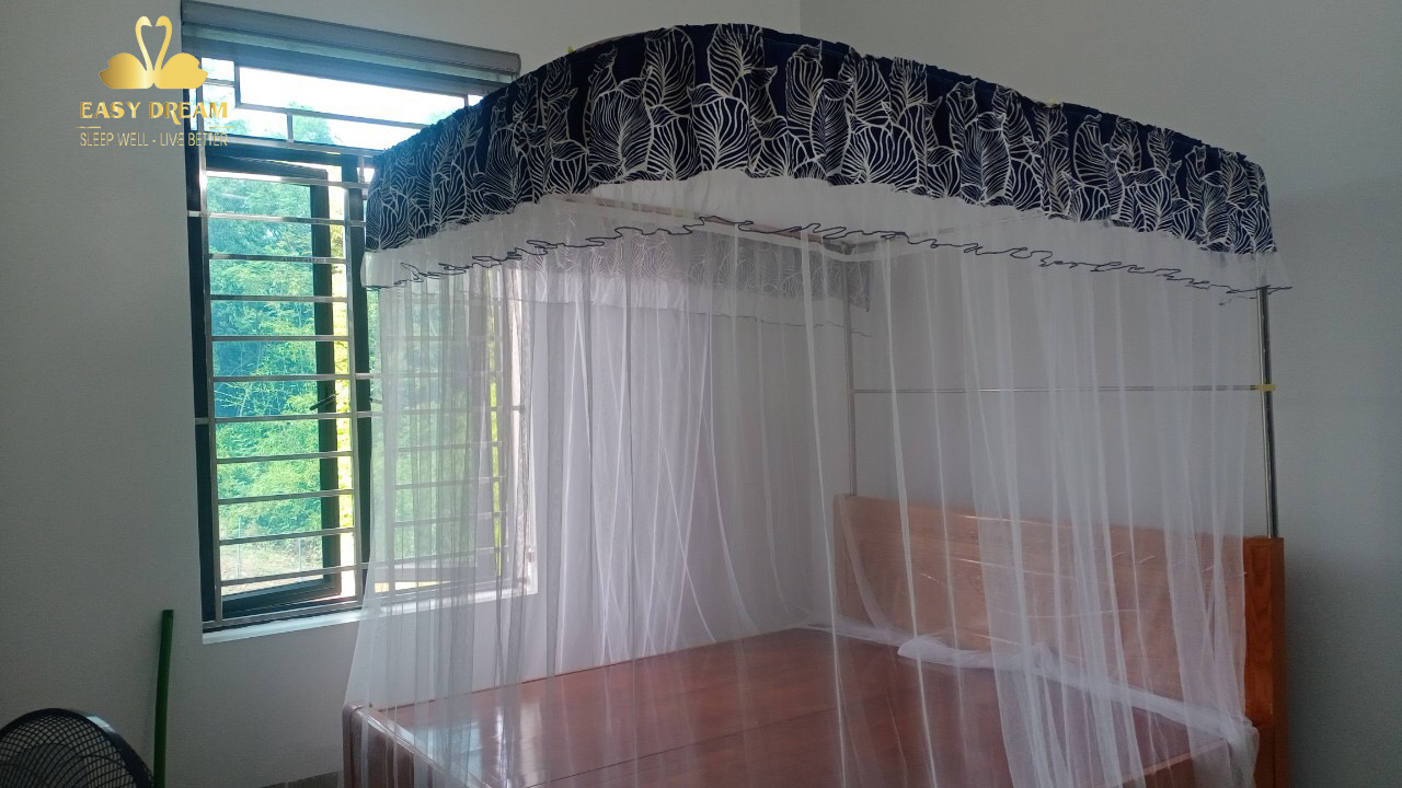 Mùng khung không khoan tường - Màn Ngủ Cao cấp Easy Dream chống muỗi -kiểu dáng khách sạn - công chúa
