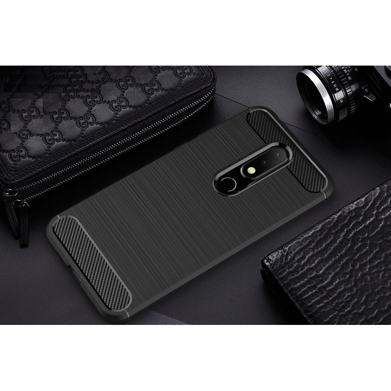 Ốp lưng chống sốc Vân Sợi Carbon cho Nokia 6.1 Plus