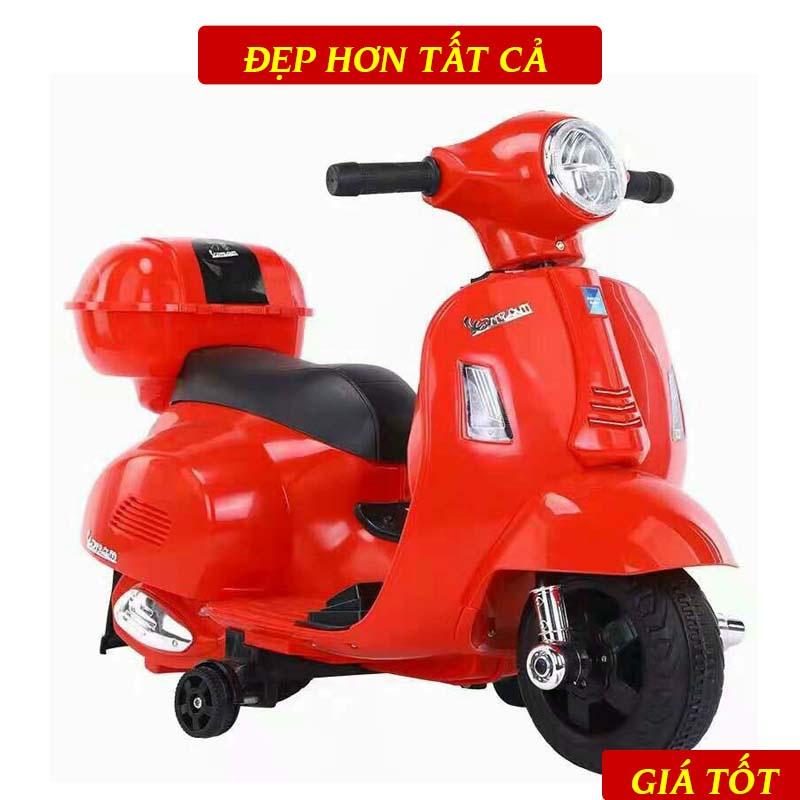 Xe Máy Điện Đồ Chơi Vespa Loại Nhỏ Cho Bé 2 Tuổi Trở Lên Cực Dễ Thương, Bảo Hành 12 Tháng