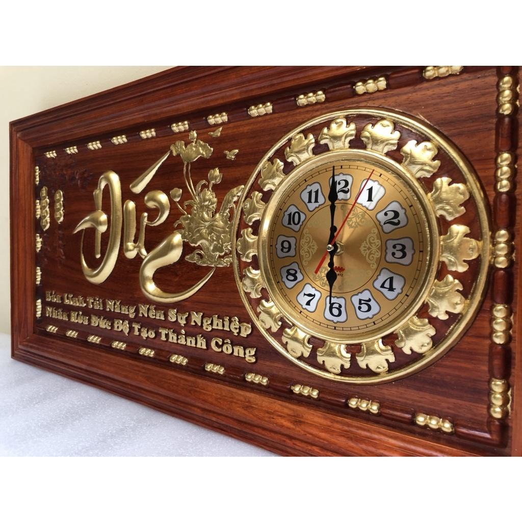 Tranh Đồng Hồ Chữ Đức Gỗ Hương