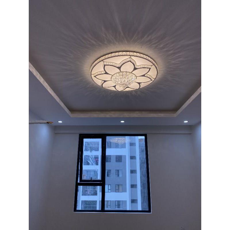 Đèn Ốp Trần Mâm Tròn 8 Cánh Hoa Sen-Tặng Kèm điều khiển hq highting