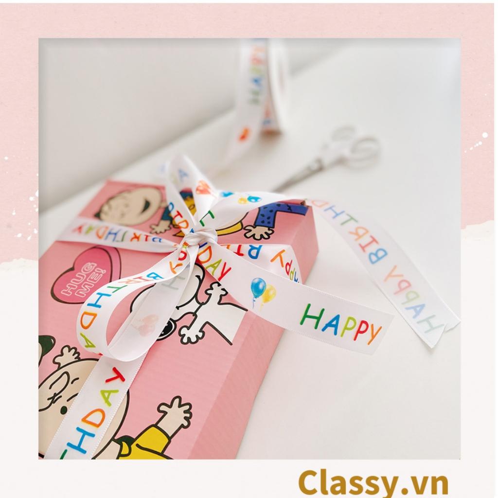 Classy Ruy băng vải dài 1m, chất liệu dày dặn, họa tiết dễ thương Q1636