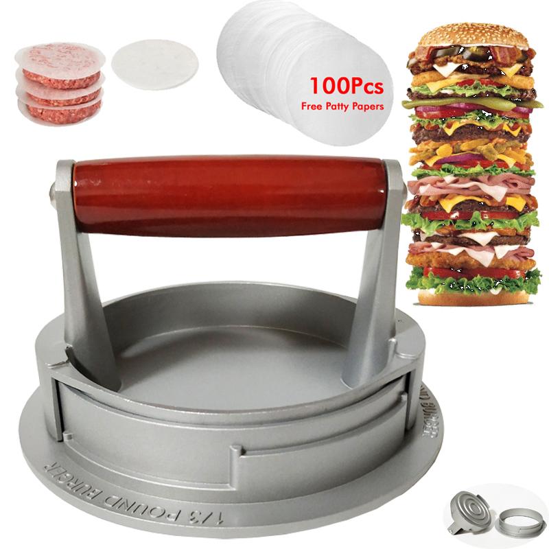 Hamburger Làm Hamburger Máy Ép Bộ Không Dính Dễ Dàng Vệ Sinh Dụng Cụ Dần Thịt Burger Máy Ép Khuôn Mẫu Báo Chí Cho Cutlets Vật Dụng Nhà Bếp