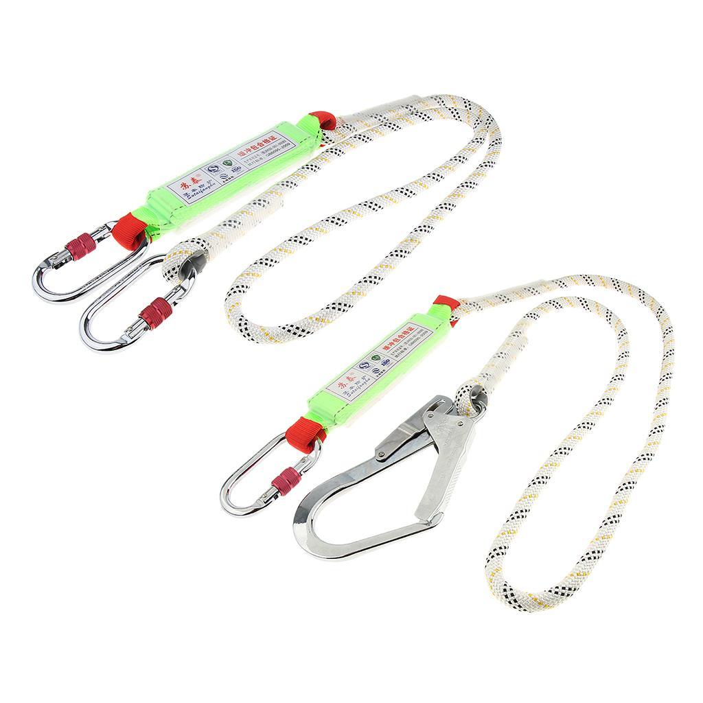 15KN Safety Lanyard Climbing Fall Protection Harness Belt Carabiner Rope