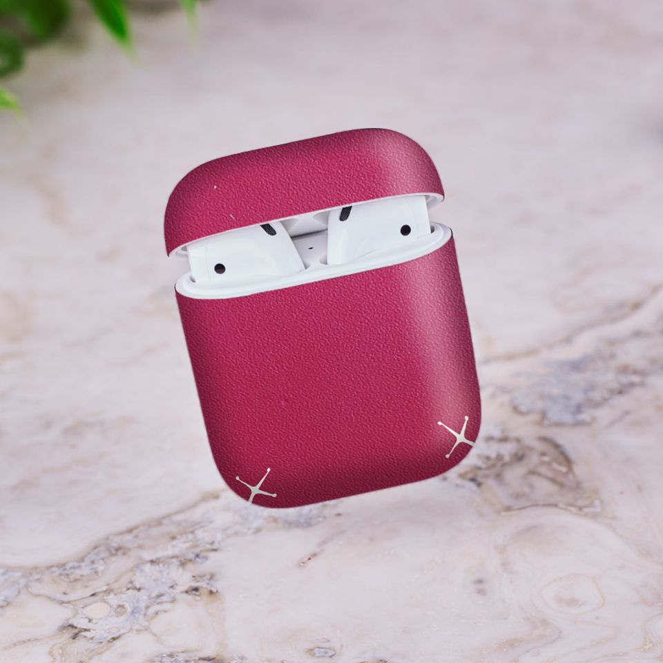 Miếng dán skin chống bẩn cho tai nghe AirPods in hình Vân Da - Da020 (bản không dây 1 và 2)