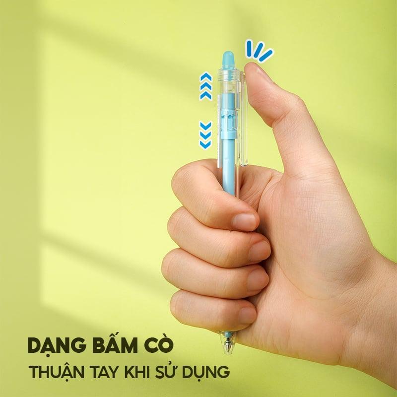 Hộp 10 Bút Gel Xóa Được 0.5 mm - Mazzic Thiên Long GELE-007 - Mực Xanh