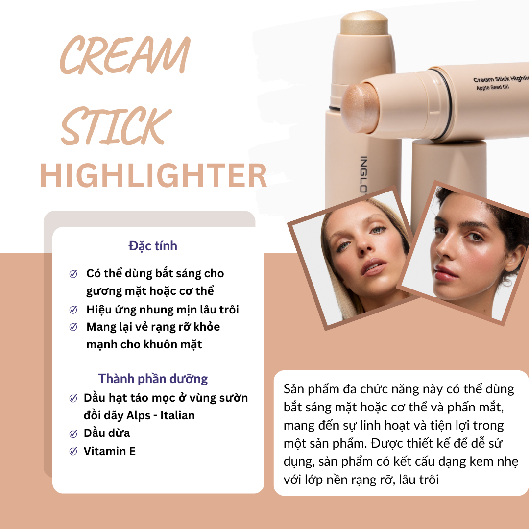 Bắt Sáng Kem Dạng Thỏi Đa Năng Cream Stick Highlitghter Inglot (6.2g)