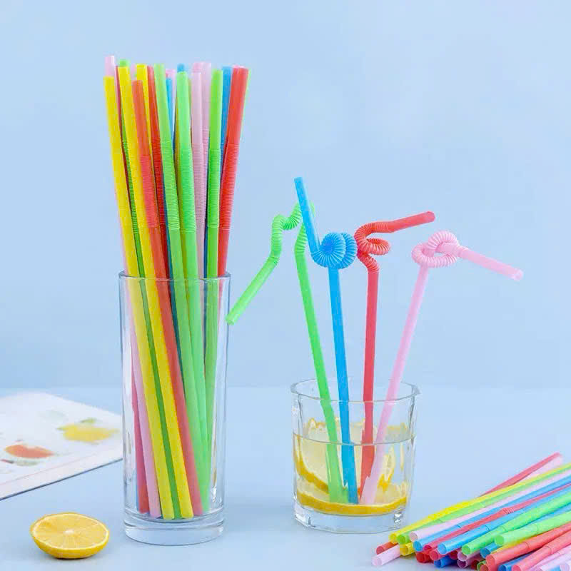Ống Hút Nghệ Thuật Xoắn (80 Ống/Bịch), Ống Hút Nhựa PP Phi 6 Dài Cho Sinh Tố - HÀNG CHÍNH HÃNG MINIIN