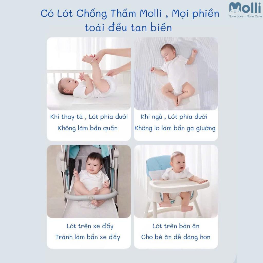 [Bán Lẻ] TẤM LÓT CHỐNG THẤM MOLLI DÙNG 1 LẦN CHO MẸ SAU SINH VÀ BÉ SƠ SINH, TẤM LÓT THAY TÃ - Size M (33*45cm)