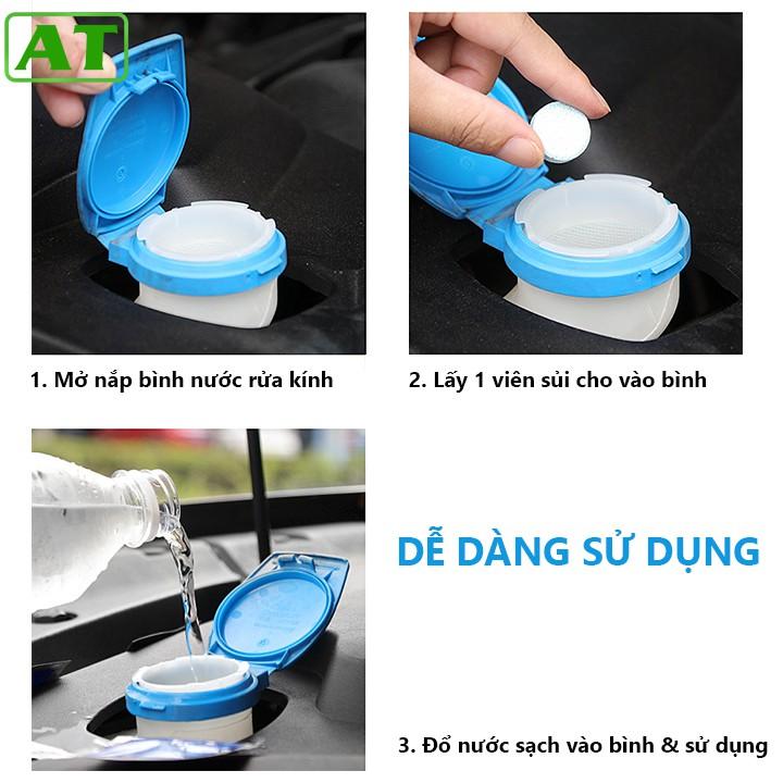 Viên Sủi Rửa Kính Ô Tô Xe Hơi (1 Viên Nén Bằng 4 Lít)