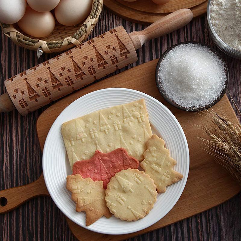 Khuôn Dập Nổi Bằng Gỗ Họa Tiết Giáng Sinh Dùng Trang Trí Bánh