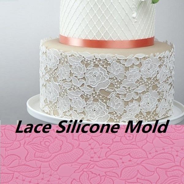 Hoa Hồng Khuôn Silicon Ren Thảm Fondant Khuôn Mẫu Trang Trí Bánh Dụng Cụ Chocolate Gumpastes Khuôn Phụ Kiện Nhà Bếp