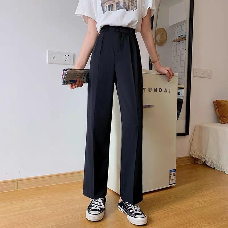 Quần Tây Ống Suông lưng cao kéo khóa xếp 2ly trước hàng cao cấp có size - 1hit_unisex