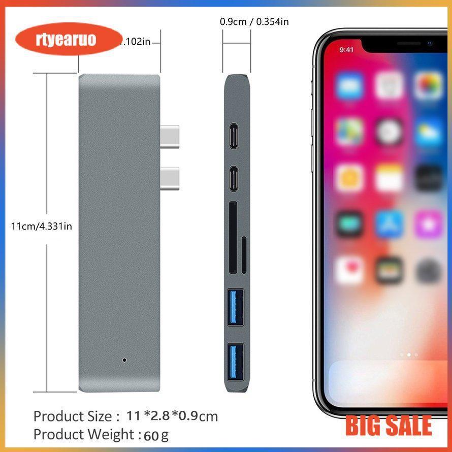 Hub chuyển đổi Usb 3.1 Type-C Hub Sang Hdmi HUB Chia Cổng 4k Thunderbolt 3 cổng usb type -khe cắm PD cho laptop táo Pro