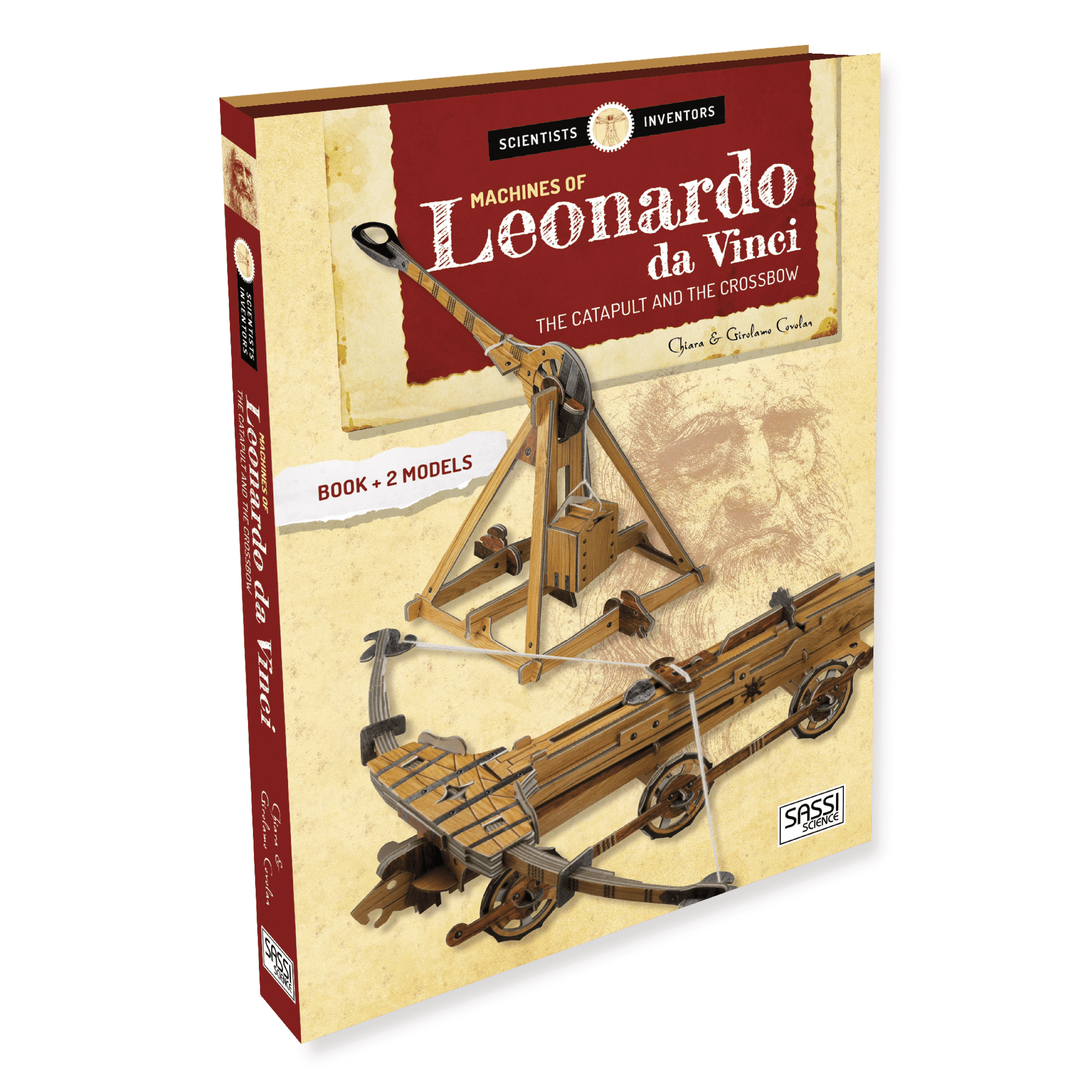 Bộ DIY mô hình phát minh Máy Bắn đá và Nỏ bắn của hãng SASSI PUZZLE LEONARDO DA VINCI'S MACHINES THE CATAPULT AND THE CROSSBOW