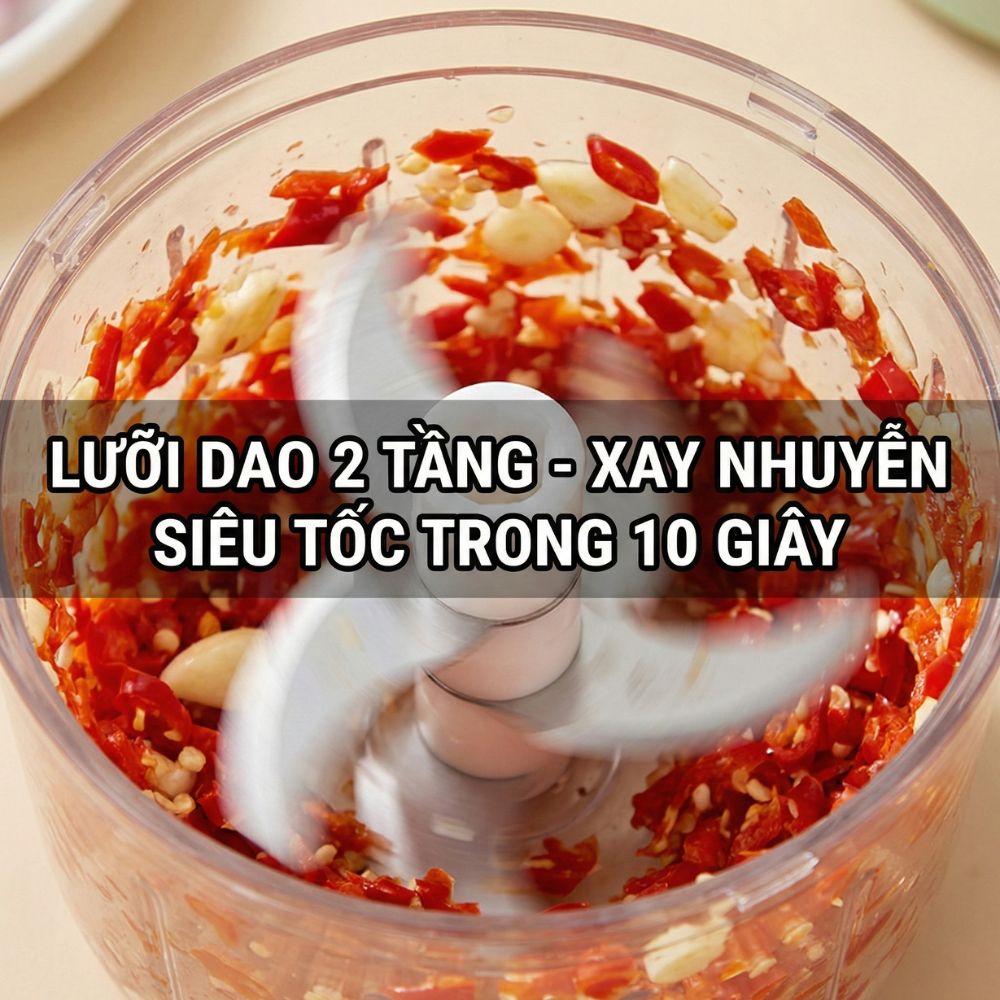 Máy Xay Tỏi Ớt Mini Chạy Pin Mishio MK420 - hàng chính hãng