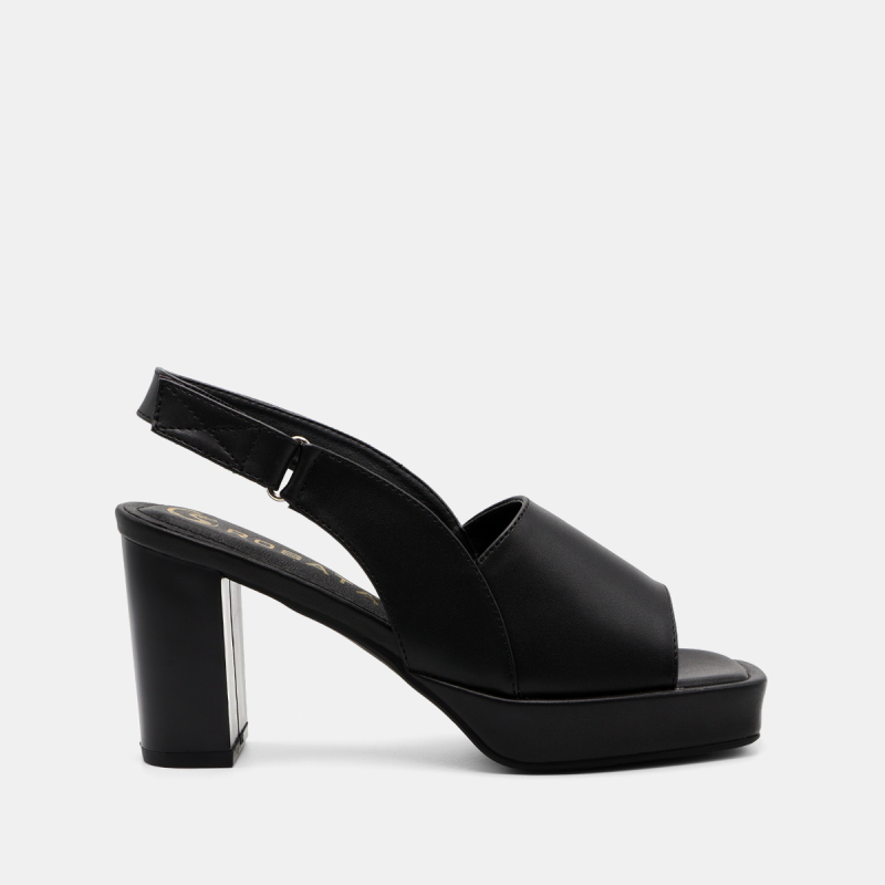 Giày sandal nữ cao gót 7 phân hàng hiệu rosata hai màu đen trắng ro532