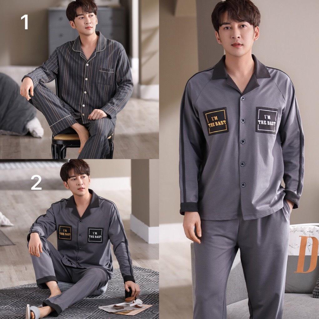 Đồ bộ Pijama nam dài tay, chất vải cotton 100% thoáng mát, tông màu trầm nam tính, phù hợp các chàng trai mạnh mẽ