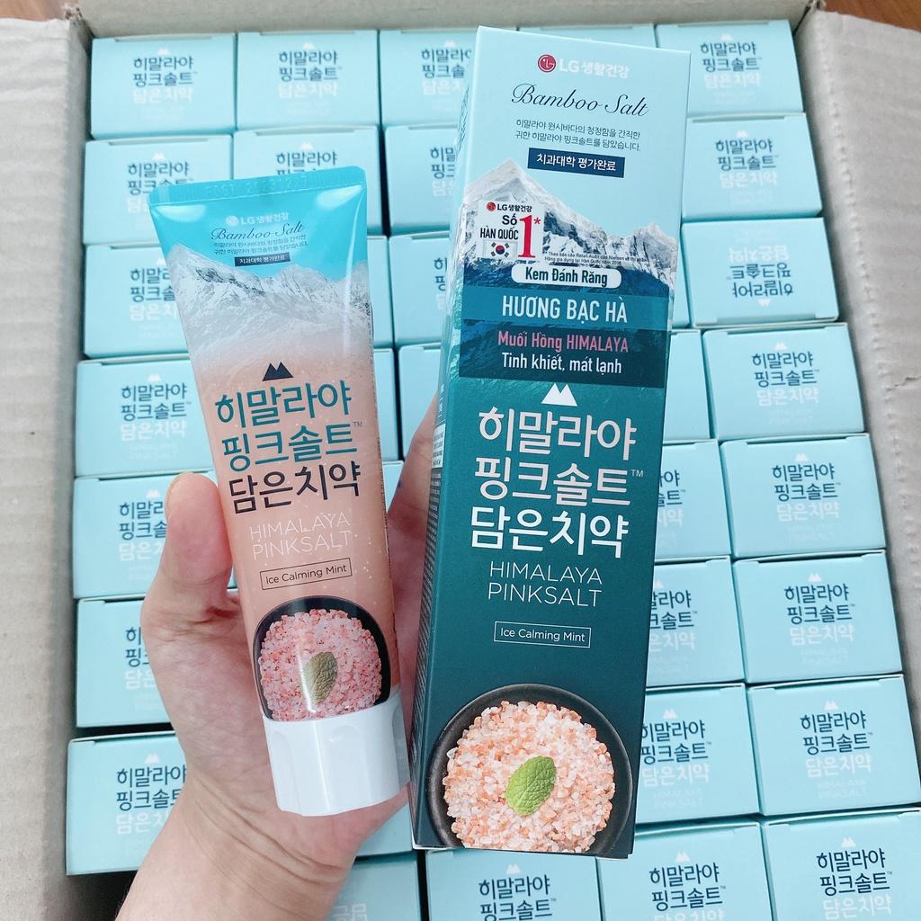 Kem Đánh Răng Muối Hồng Himalaya Pinksalt Floral Mint - Ice Calming Mint - Brightening 100g Hàn Quốc Trắng Răng