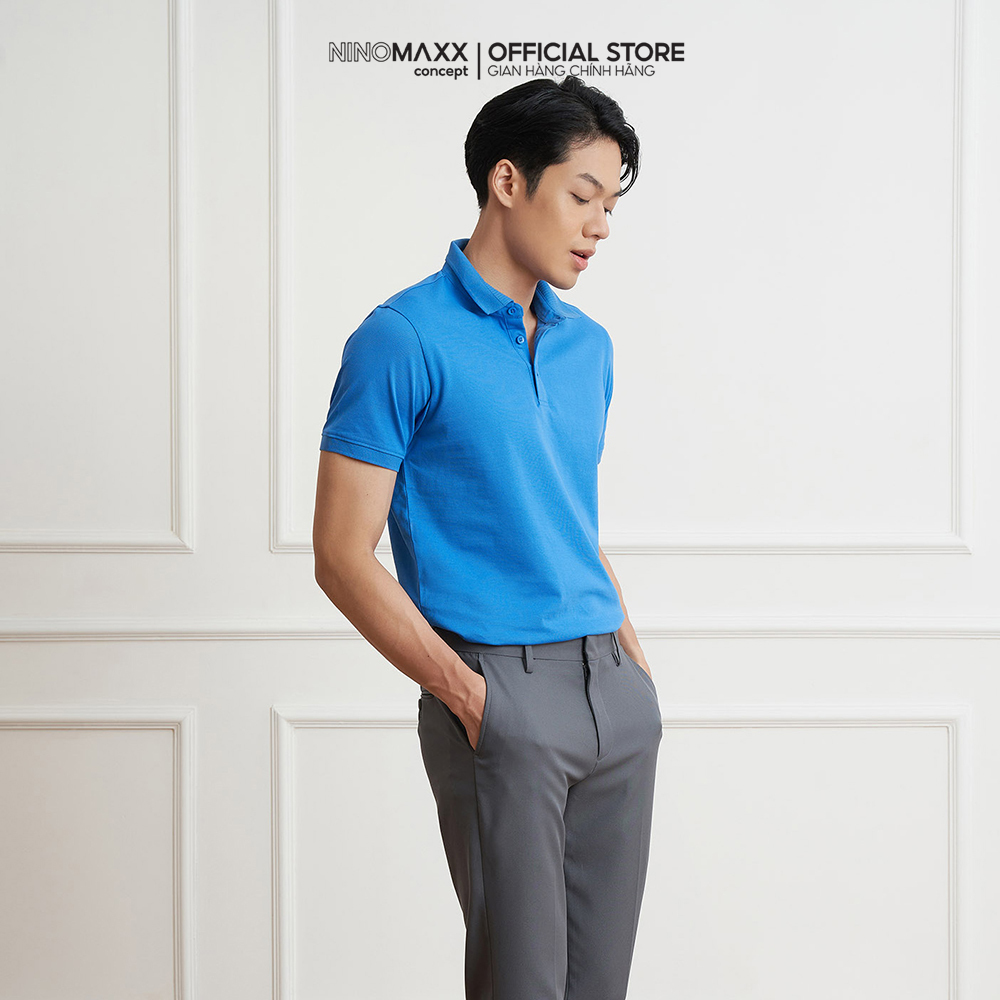 N&amp;M Club Áo polo Nam chân cổ áo kiểu sơ mi tay ngắn sợi cotton Mercerized 2105018