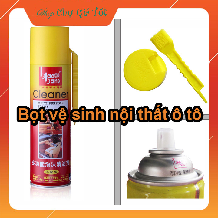 Chai bọt VỆ SINH NỘI THẤT ô tô đồ da nỉ đệm ghế 620ml