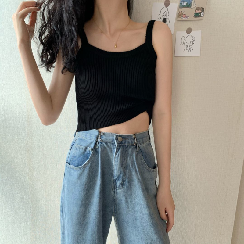 Áo hai dây croptop len Ulzzang Quảng Châu ALB7