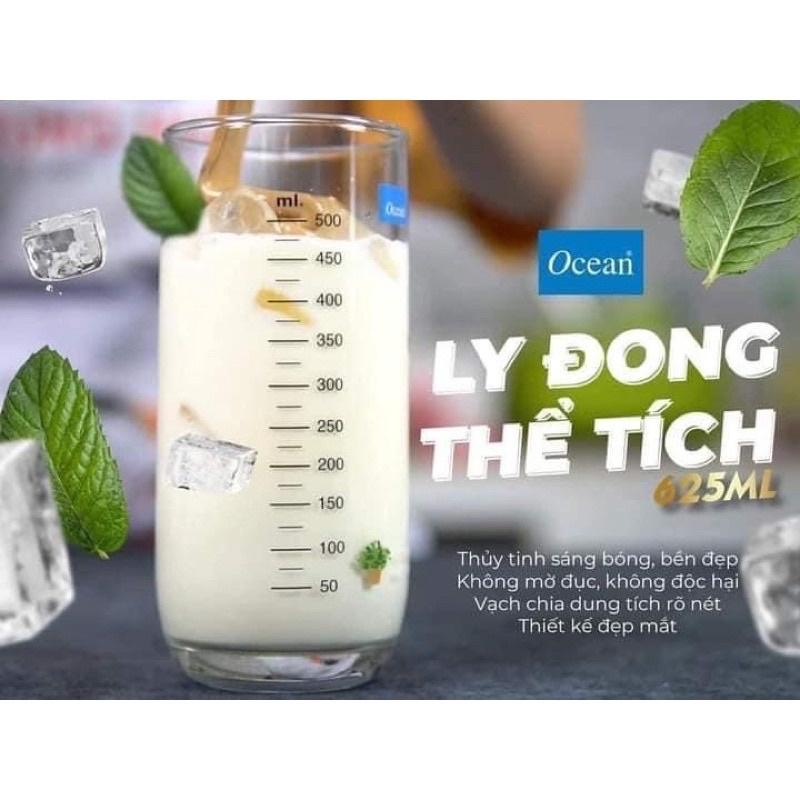 Cốc Thuỷ Tinh Chia Vạch Ocean 625ml Pha Sữa Cho Bé - Ly Đong Thể Tích