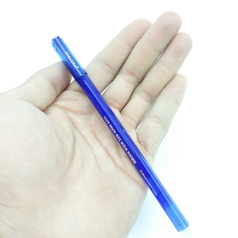 Bút Bi Mực Gel Nắp Đậy Xóa Được GP102E-C - Mực Xanh