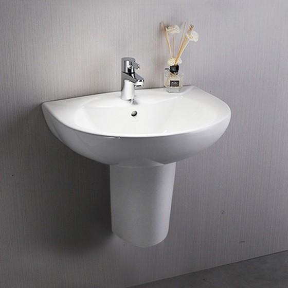 Lavabo/chậu rửa mặt treo tường màu trắng, mã W02C