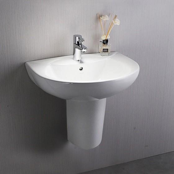 Lavabo/chậu rửa mặt treo tường màu trắng, mã W02C