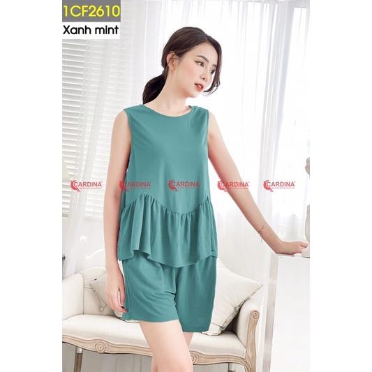 Đồ Bộ Nữ  Sát Nách Lượn Gấu Chất Cotton Thoáng Mát, Siêu Nữ Tính -1CF26