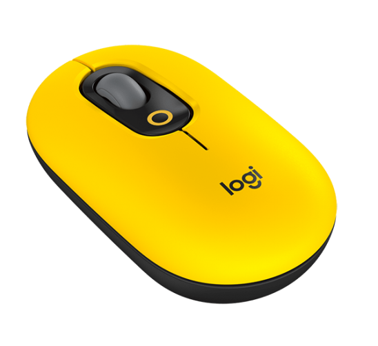 Chuột không dây Logitech Pop Mouse màu vàng-Hàng chính hãng