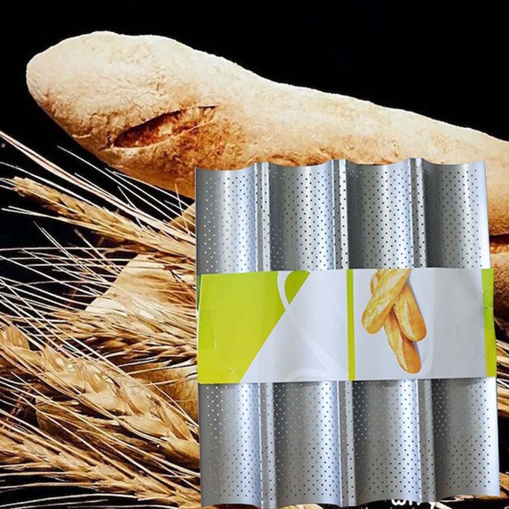 Khay Làm Bánh Mì Gợn Sóng Đục Lỗ Dụng Cụ Làm Bánh, Khay Nướng Bánh 3/4 Khe Tự Làm Khuôn Giá Làm Bánh Khuôn Nướng Que