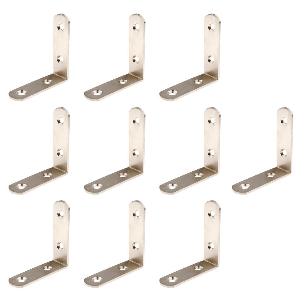 10pcs Corner Brace L Bracket Corner Bracket , Right Angle Brace Brackets Fastener,  Stainless Steel, 20/25/30/40/50/65/85/100/125mm