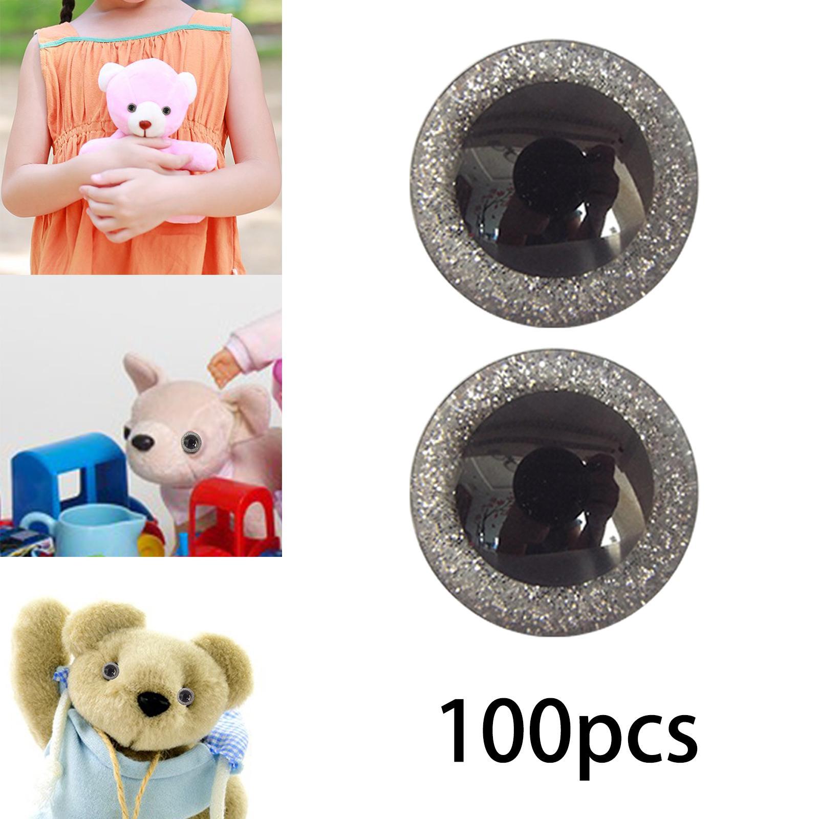 100x Safety Eyes 3D Glitter Toy for Stuffed Doll Plush Toy Making