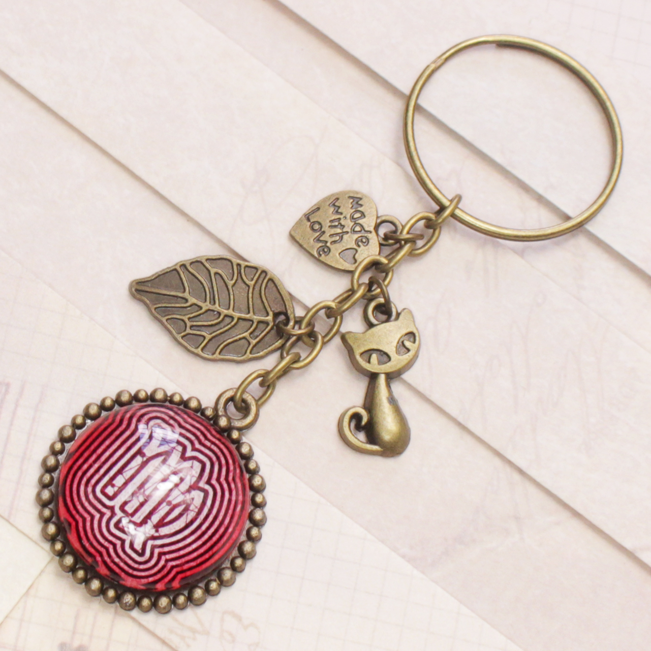 Móc khóa 12 cung hoàng đạo Zodiac màu sắc tươi sáng siêu đẹp 06646-MK0030