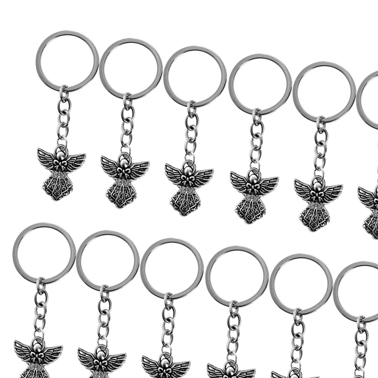 30Pack Angel Keychain Charm Pendant Vintage Key Chain for Wedding Party Favors