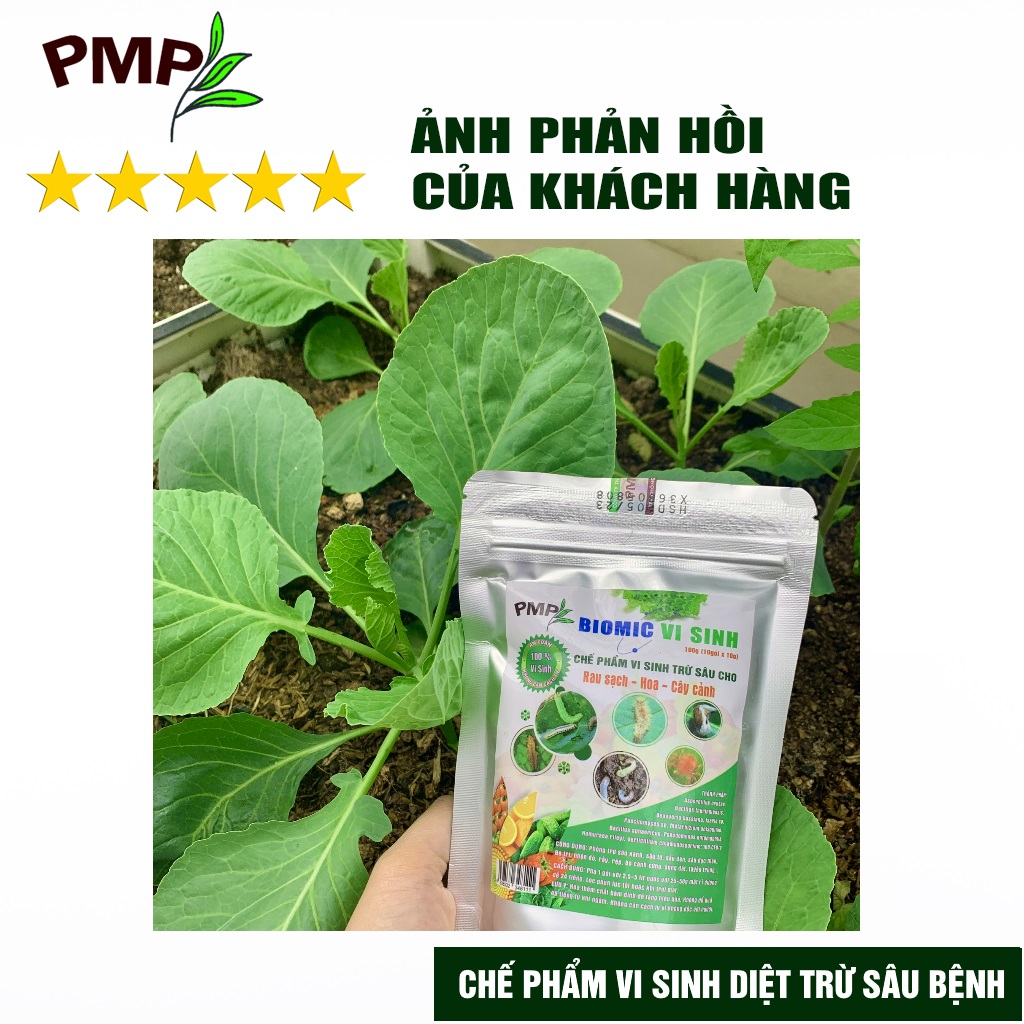 Combo 2 Túi Chế Phẩm Vi Sinh Biomic PMP Chuyên Diệt Sâu, Nhện Đỏ, Rệp, Sùng Đất, Tuyến Trùng Cho Rau Sạch, Hoa, Cây Cảnh