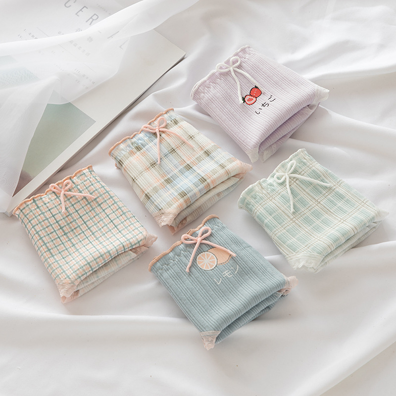 Set 5 Quần lót cotton mềm mại kháng khuẩn in hình dễ thương cho nữ QLN39
