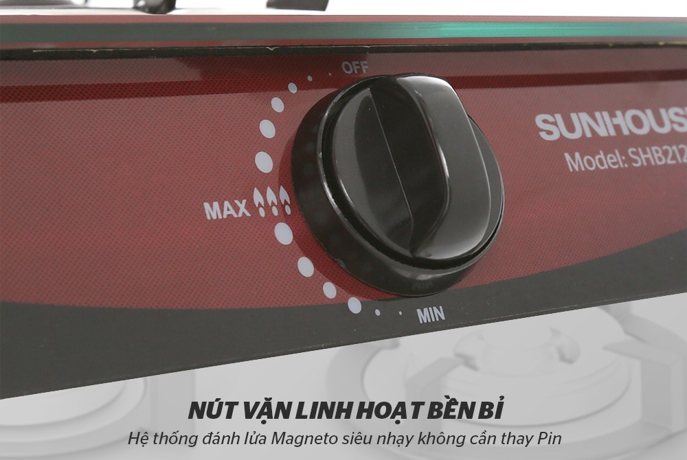 Bếp Gas Dương Đơn Mặt Kính Sunhouse SHB212KG - Hàng chính hãng