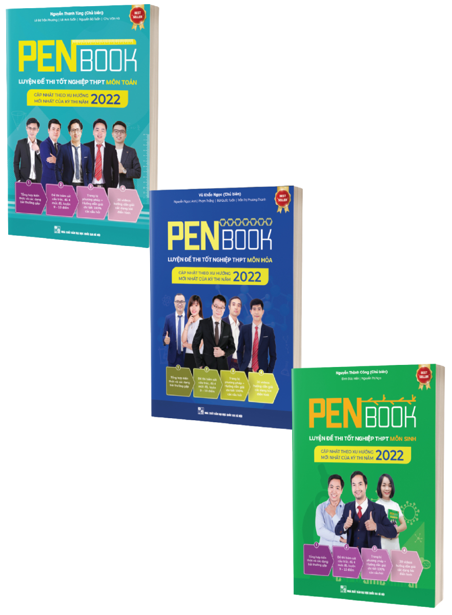 Combo PENBOOK 2022 - Luyện Đề Thi Tốt Nghiệp THPT Khối B: Toán + Hóa Học + Sinh Học (Bộ 3 Cuốn)