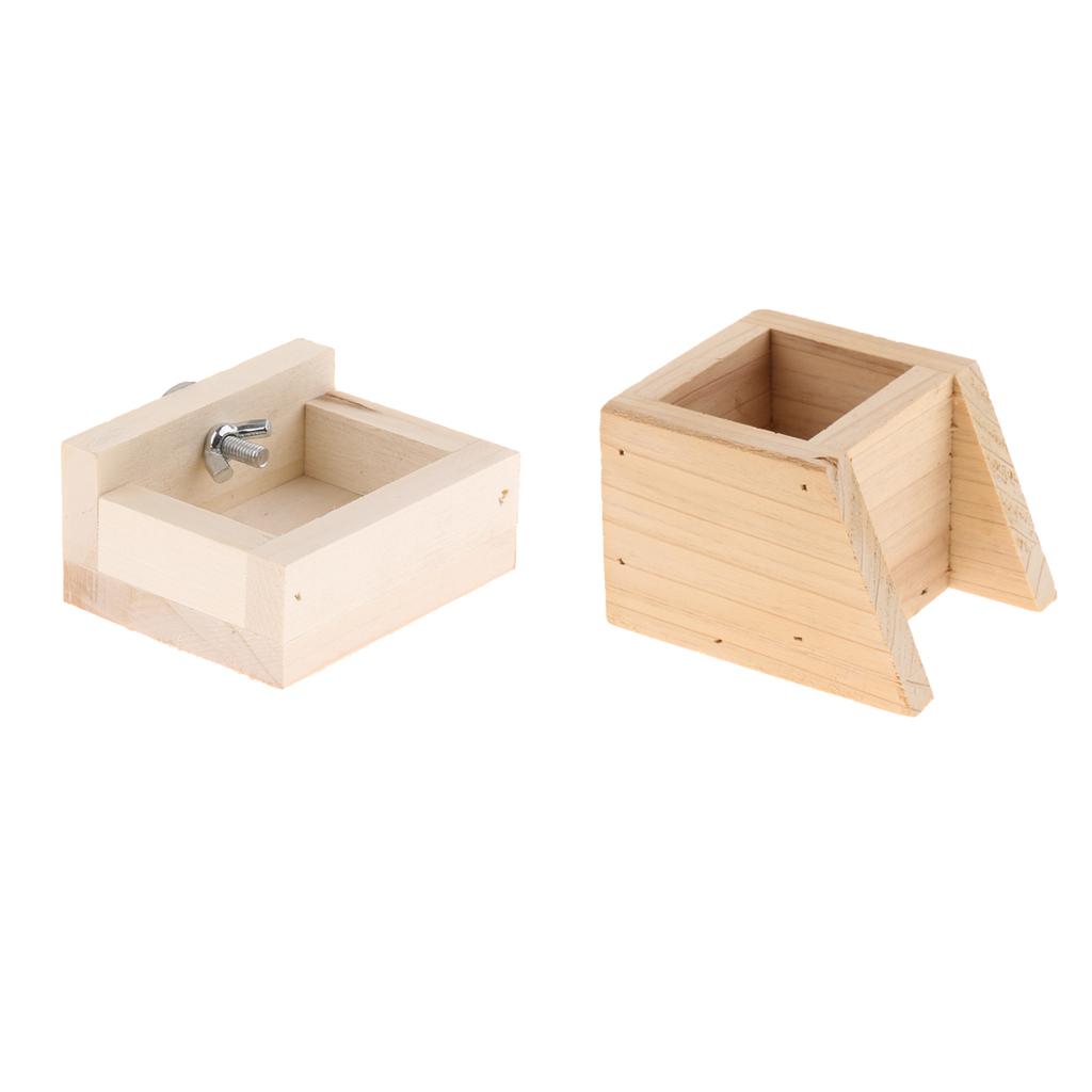 Pet Hamster, Chinchilla, Guinea Pig, Parrot Feeding Wood Bowl Square