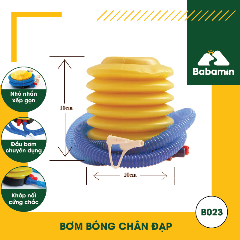 Bơm Bóng, Bơm Hơi, Bơm Phao Đạp Chân Mini - B023