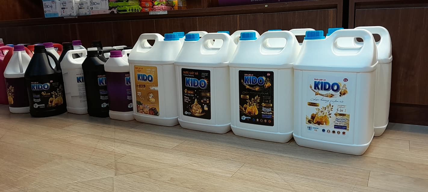 Nước Giặt Xả Quần Áo KIDO Hương Nước Hoa Pháp 10 Lít Vàng Lưu Hương Lâu,Tiết Kiệm Thời Gian