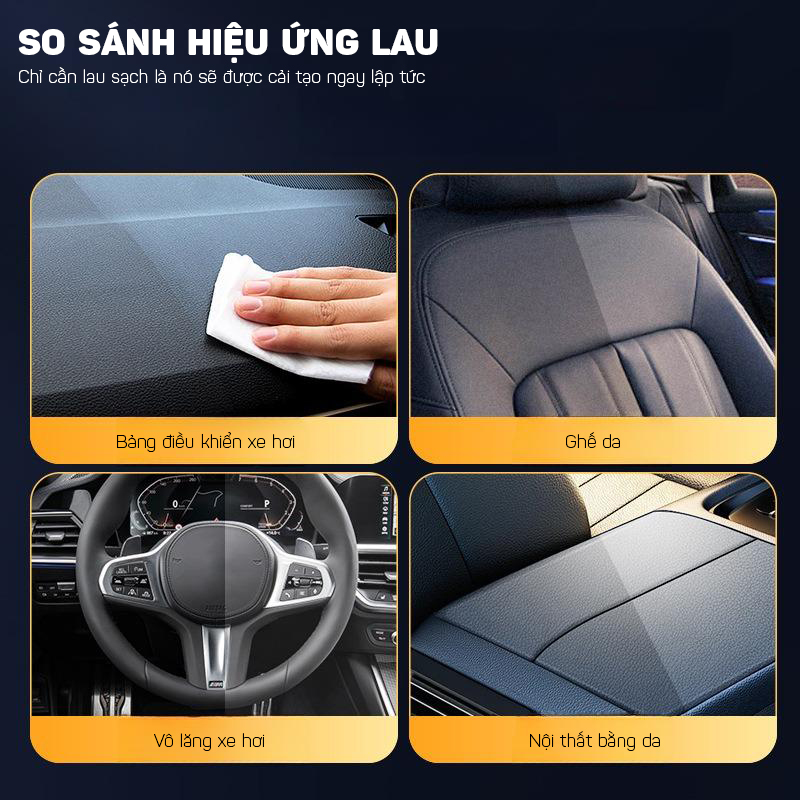 Khăn Ướt Đa Năng Lau Sạch Vết Bẩn Và Bảo Dưỡng Nội Thất Da Ô Tô, Đồ Da Như Mới Tiện Lợi SHIMA - Hàng Nhập Khẩu