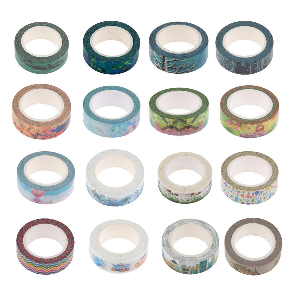 10m Washi Tape Set Masking Tape Scrapbook Decorative Paper Adhesive Sticker